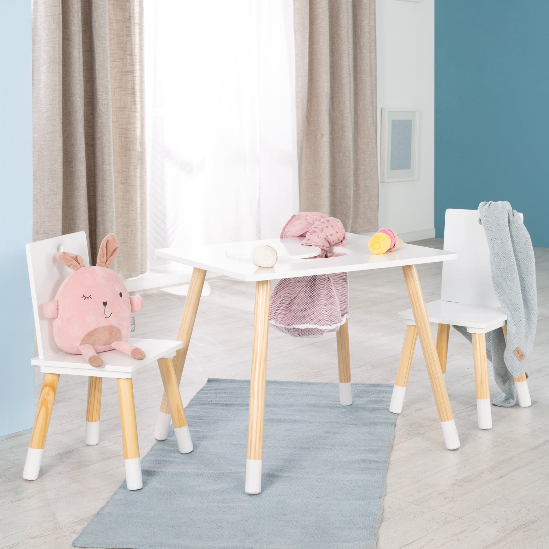 Holz, GmbH Tisch, Kinderstühlen Set kidtini 1 2 Kindersitzgruppe, aus Kindermöbel & –